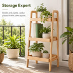 Solid Oak 3-Tier Ladder Shelf & Beech Wood Shoe Rack - Sturdy Entryway Organizer, Elegant Storage for Bathroom, Living Room, Bedroom & Hallway - Durable & Stylish Design