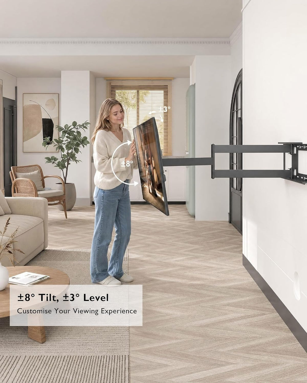 BONTEC Corner TV Wall Mount with Extra Long 40.9” Extension Arm,Tilt Swivel |...