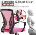 PayLessHere Office Computer Gaming Chair Ergonomic Mesh Desk Chair Adjustable Video Game Chairs with 360 Degrees Swivel Wheels Armrest Lumbar Support for Home Office,Pink