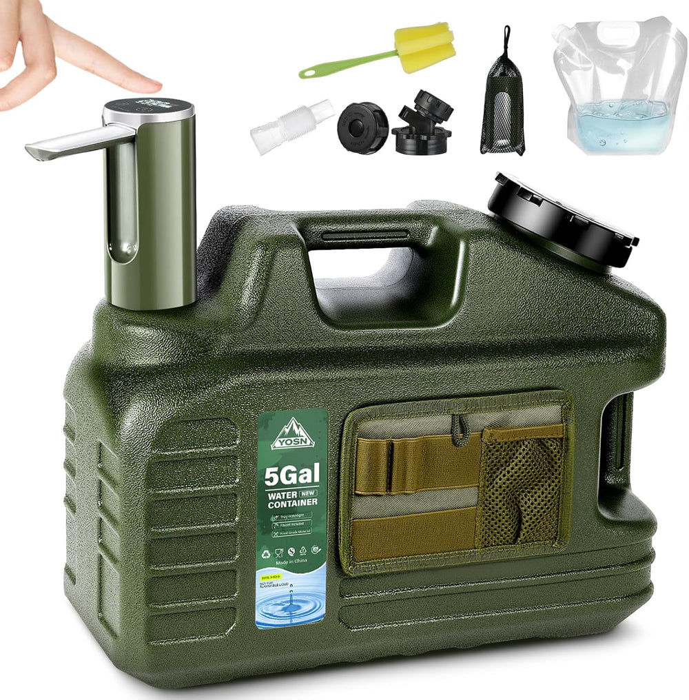 5 Gallon Water Jug with Pump, Camping Water Container, BPA Free Portable Wate...
