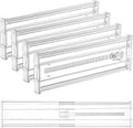 Vtopmart 4 Pack 4" Regular Upgrade Drawer Dividers for Clothes, 12.8"-22.3" Expandable Dresser Drawer Organizer, Clear Plastic Separators for Dresser, Baby Clothing, Underwear, Cosmetic, Toiletries