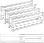 Vtopmart 4 Pack 4" Regular Upgrade Drawer Dividers for Clothes, 12.8"-22.3" Expandable Dresser Drawer Organizer, Clear Plastic Separators for Dresser, Baby Clothing, Underwear, Cosmetic, Toiletries