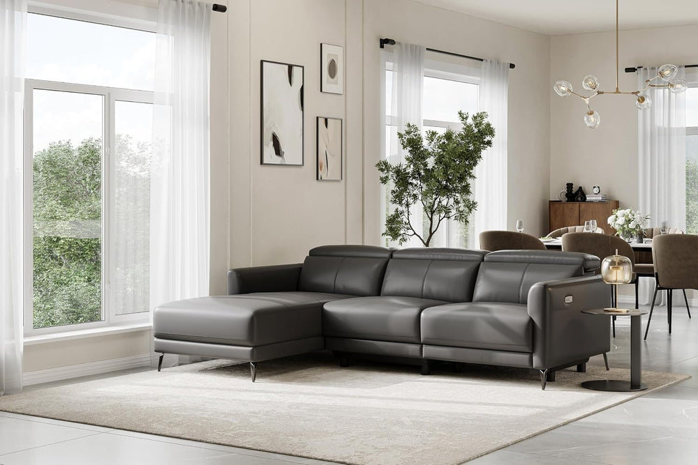 Valencia Andria 99.5" Reclining Leather Sectional Sofa, Reclining Couch ...