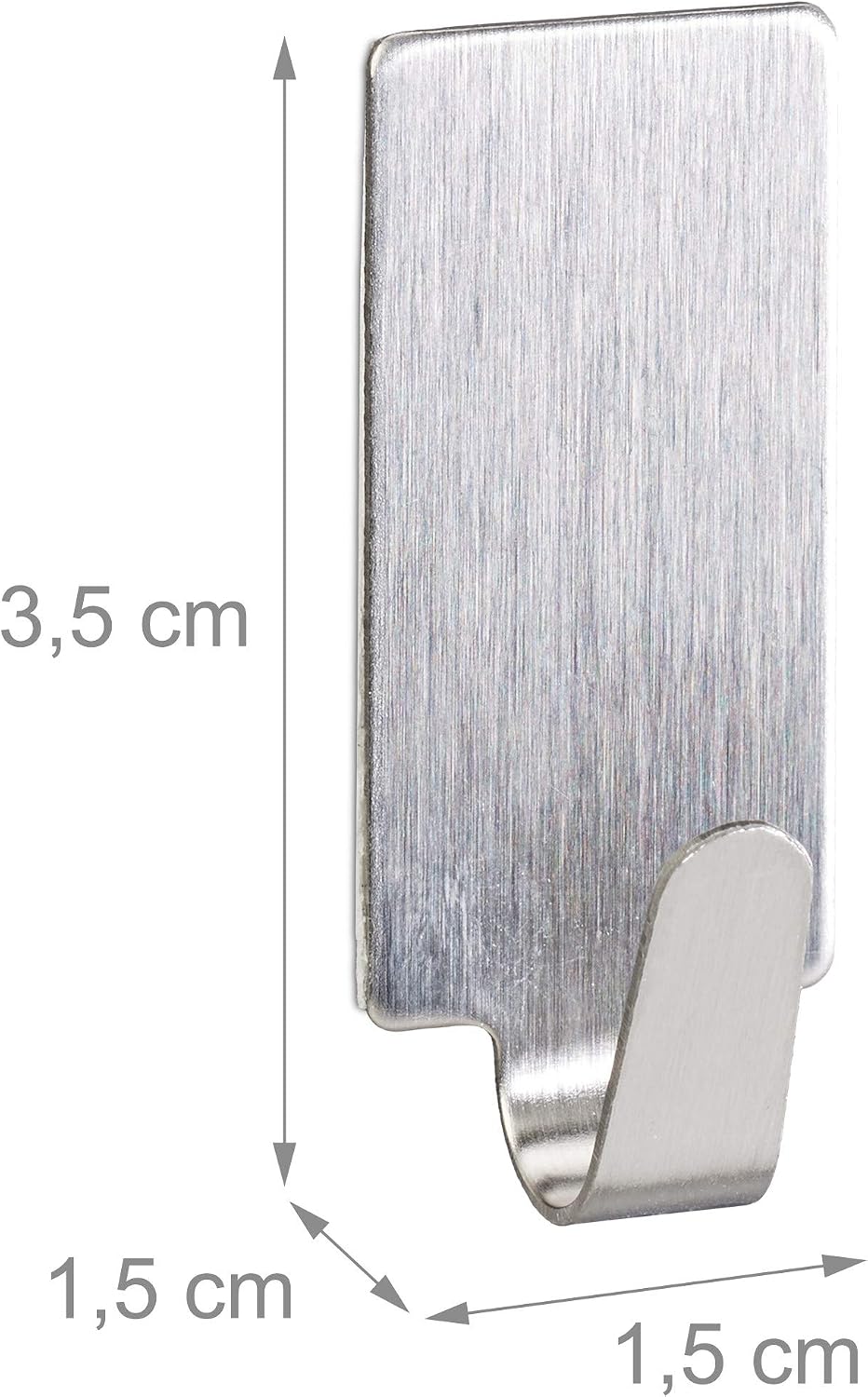 Relaxdays Adhesive Set of 24 Stainless Steel Key Self-Adhesive & Detachab...