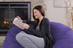 Chill Sack Bean Bag Chair - 5' Giant Memory Foam Lounge Chair with Soft Microfiber Cover – Cozy Furniture for Living Room, Dorm, & Kids' Rooms – Comfortable 5 Ft, Microsuede Lounge Sofa, Purple
