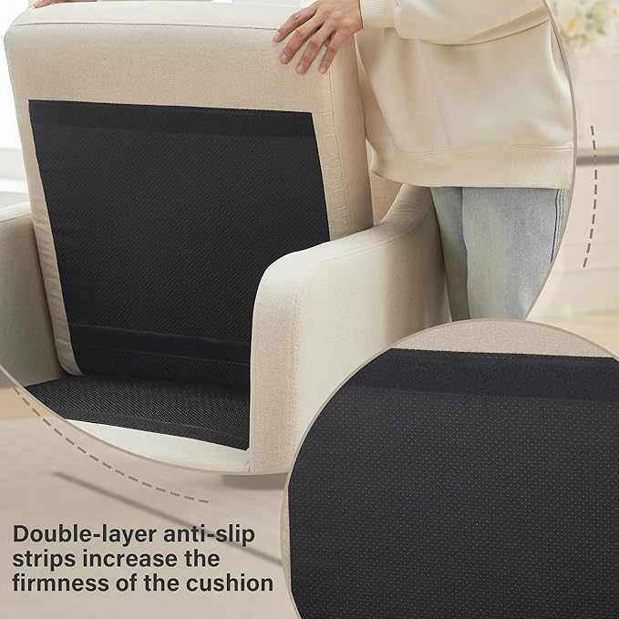 Rolling Dining Chair with Wheels, Upholstered Modern Single Armchair with Casters for Kitchen (2, Fabric Beige)