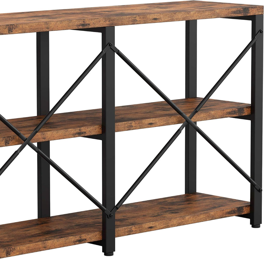IRONCK Console Table, 3-Tier 70.8 in Entryway Table, Vintage Brown | Engineer...