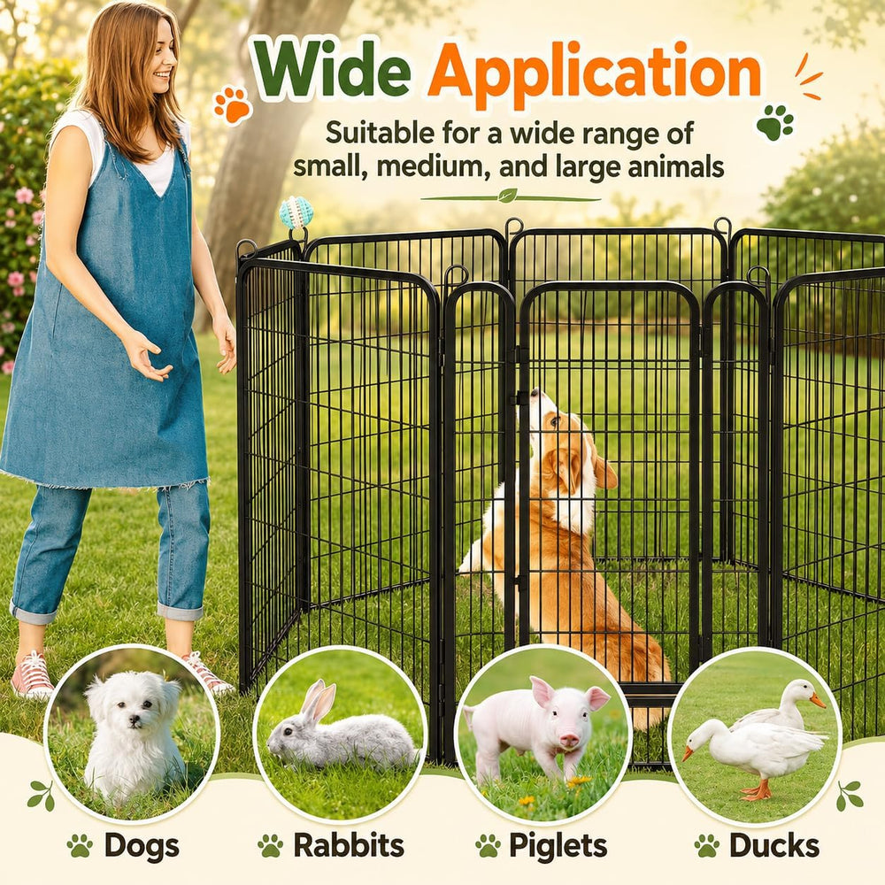 Yaheetech Dog Playpen 47in 6 Panels Pet Fence for Indoor Yard RV Camping
