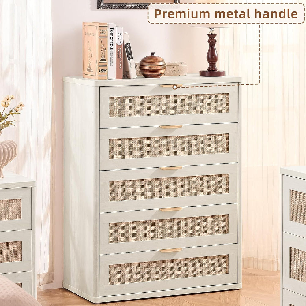 LEYAOYAO Rattan Dresser for Bedroom Set 2, 41" Tall Chest of Drawers | G...
