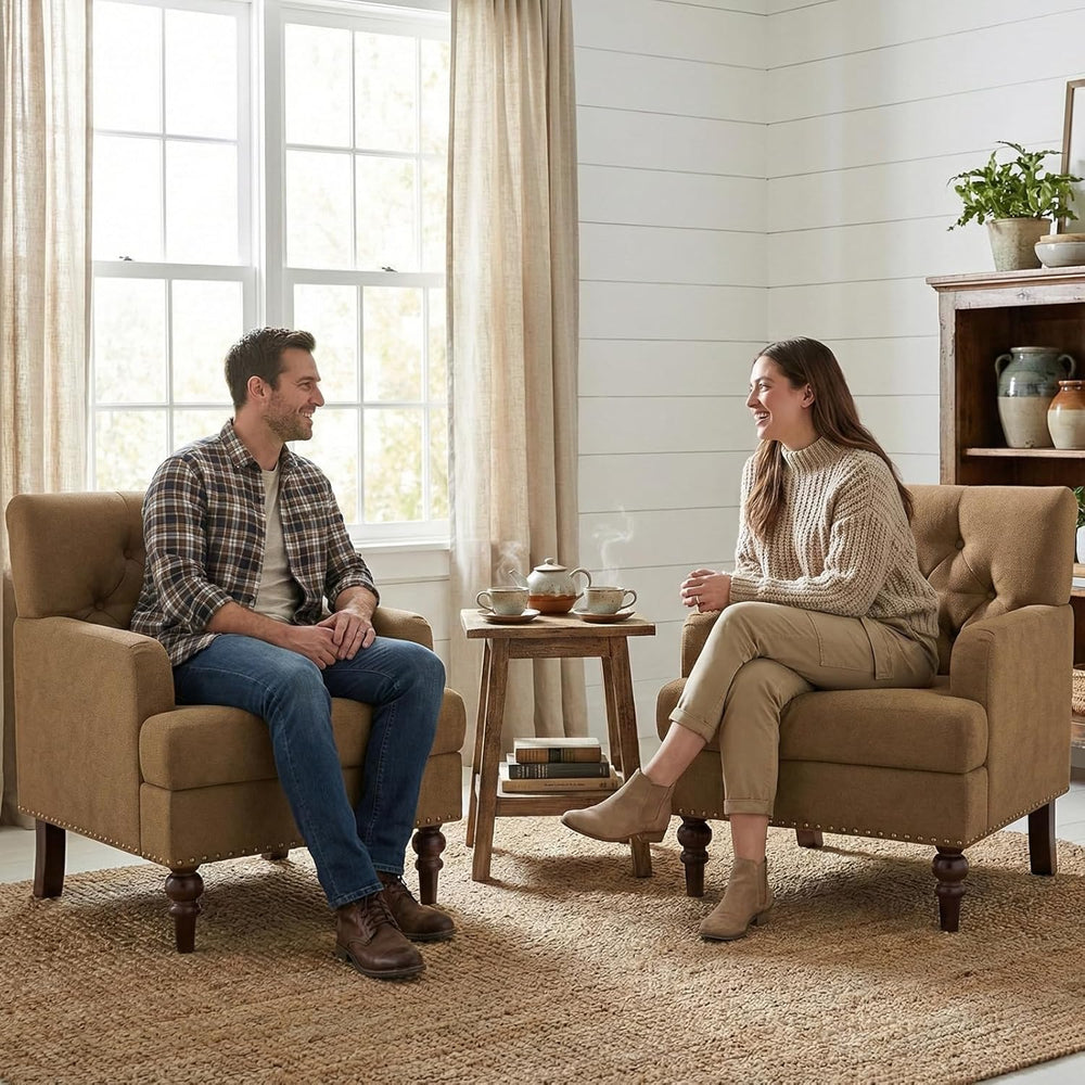 MALOL Upholstered Accent Chair Set of 2, Comfy Reading Chair for Living Room,...