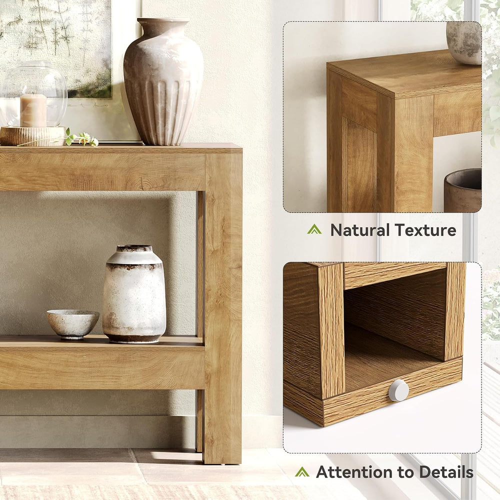 LITTLE TREE 63-Inch Long Console Table for Living Room, Farmhouse Wood Entryw...