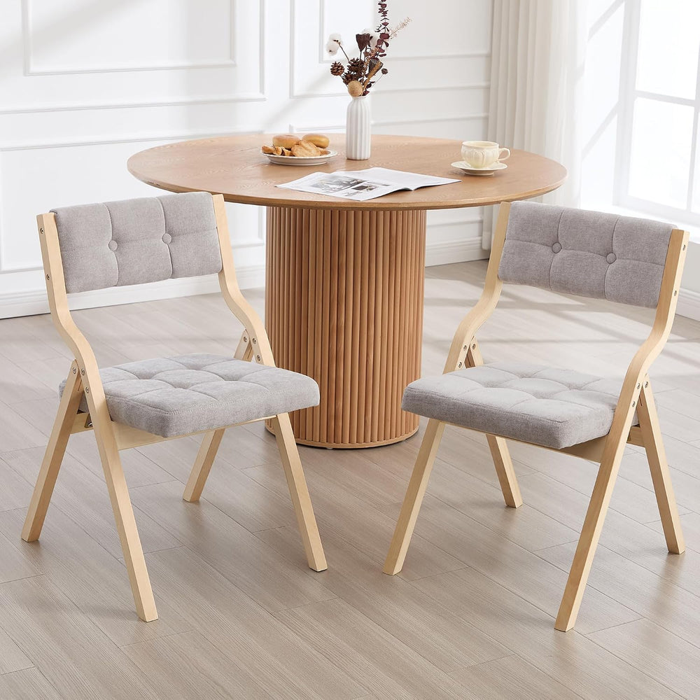 2-Pack Folding Dining Chairs with Cushion,Padded Foldable Dining Chairs,Porta...