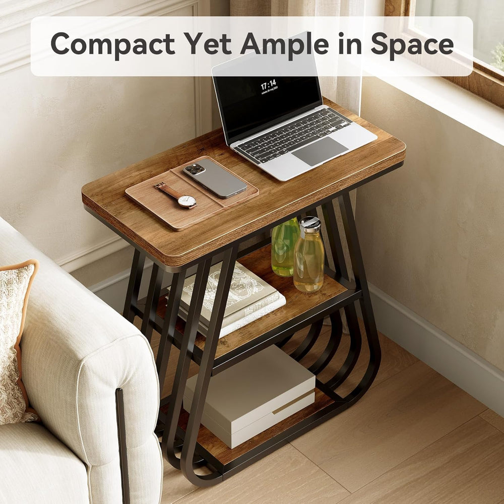 LITTLE TREE End Table for Living Room, 3-Tier Side Table for Small Spaces, In...