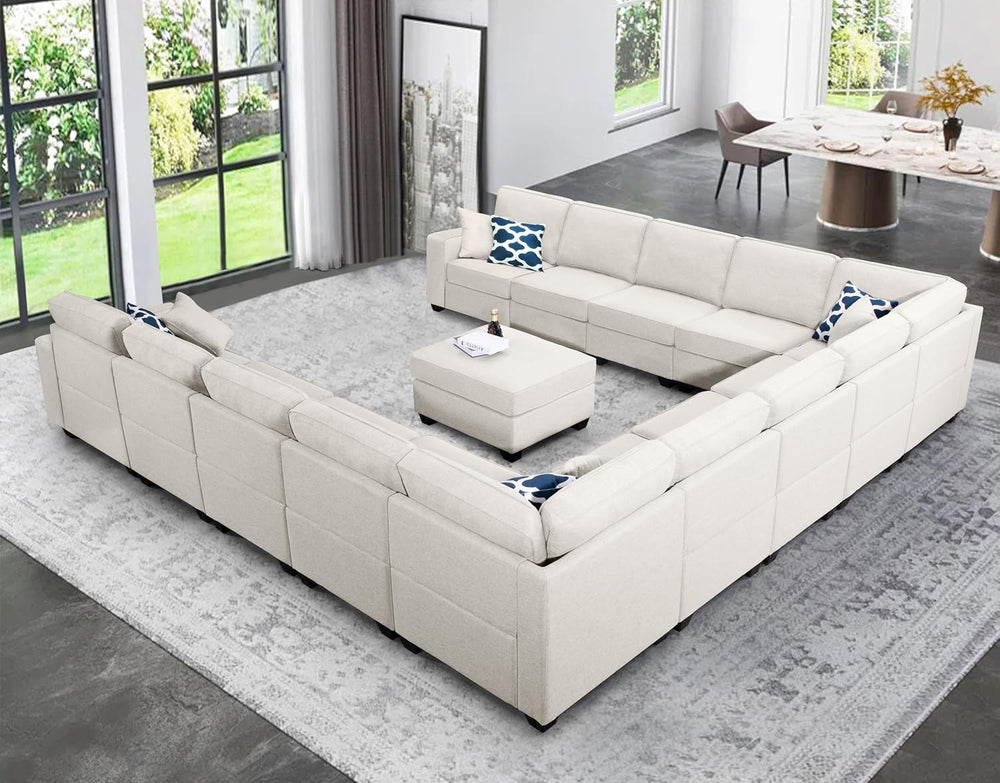 Legend Vansen Oversized Modular Sectional Sofa,U/L‑Shaped Reversible Couch wi...