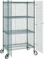 24"x36"x70" Metal Wire Green Security Heavy Duty Commercial NSF Certified Storage Unit | Mobile Wire Security Cage Kit