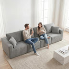 Homall Sectional Couches for Living Room, Modern Boneless Couch with Deep Seat, Upholstered Cloud Sofa, No Assembly Required (Dark Grey, Four-Seater Sofa)