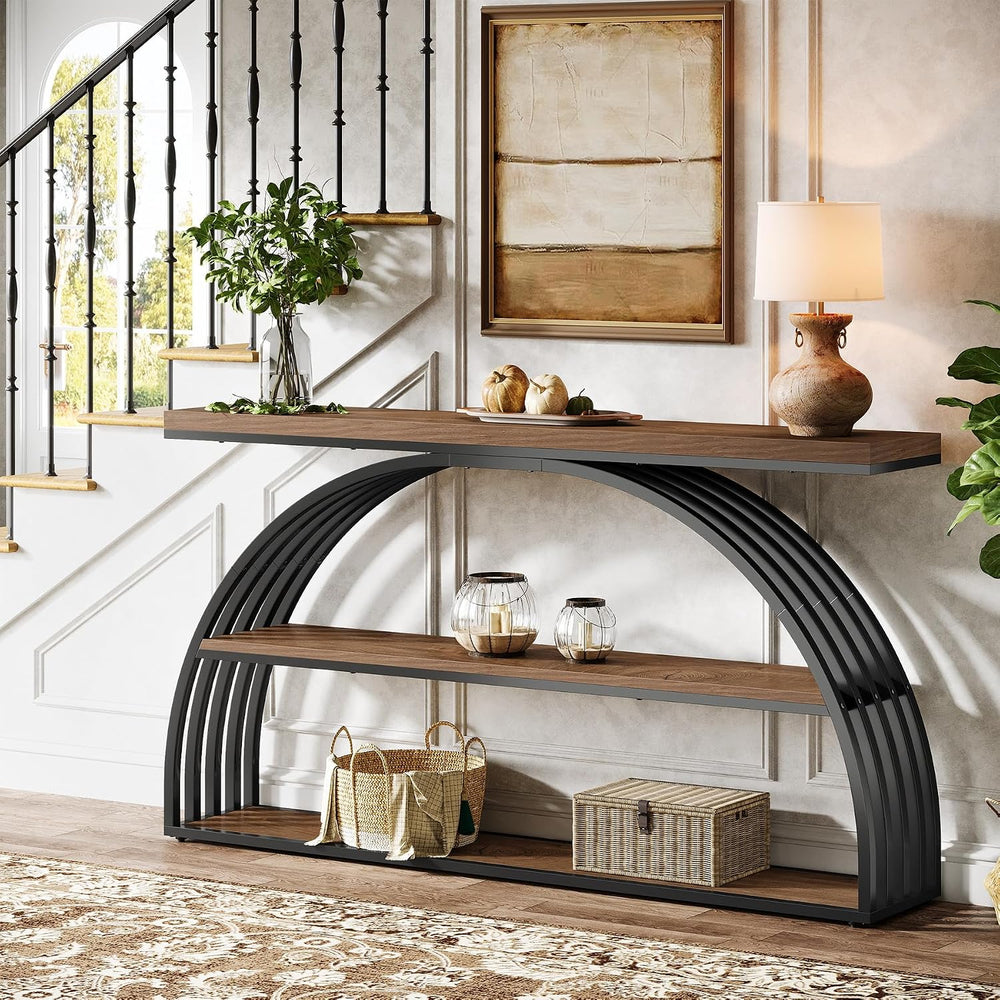 Tribesigns 63-Inch Console Table for Entryway, Farmhouse Entryway Table with ...