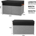 Large Toy Storage Box with Lid, Sturdy Toys Storage Chest Bin Organizer Basket with Dividers for Kids, Boys, Girls, Nursery, Closet, Bedroom, Playroom 25"x13" x16" (Black and Grey)