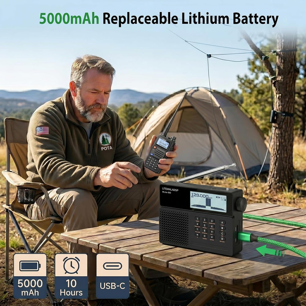 MLite-880 Portable DSP/SDR Shortwave Radio with Spectrum Display