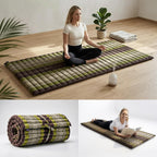 Leewadee Thai Roll Mat 75 x 28 inches Kapok Firm | Breathable folding mattress for sleeping, yoga, meditation & massage. For travel, camping, the car or as a guest bed