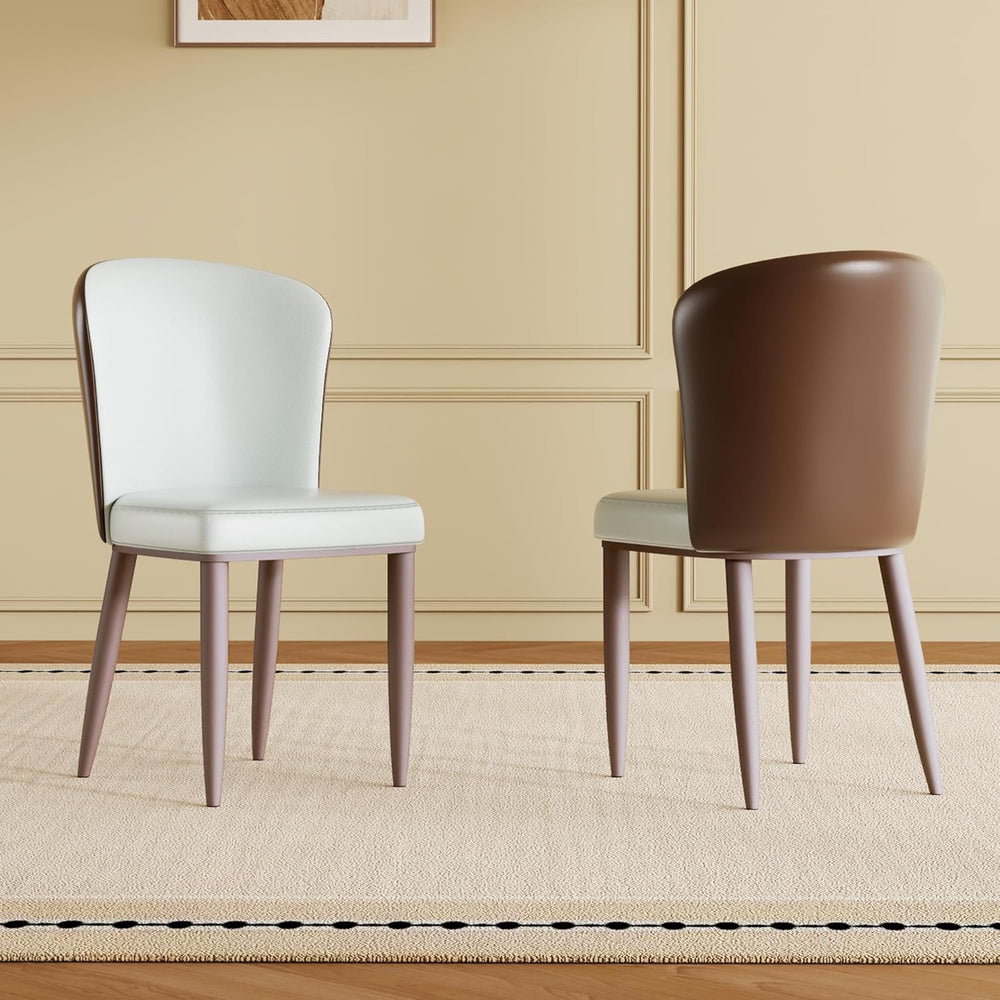 Dining Chairs Set of 2, Modern Faux Leather Dining with Carbon Steel Legs for...