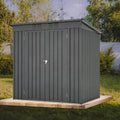 4x6 ft Metal Shed Outdoor Storage Shed,Metal Steel Utility Tool Shed Storage House with Double Lockable Doors and Air Vent for Backyard Garden Patio Lawn Black