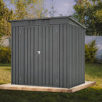 4x6 ft Metal Shed Outdoor Storage Shed,Metal Steel Utility Tool Shed Storage House with Double Lockable Doors and Air Vent for Backyard Garden Patio Lawn Black