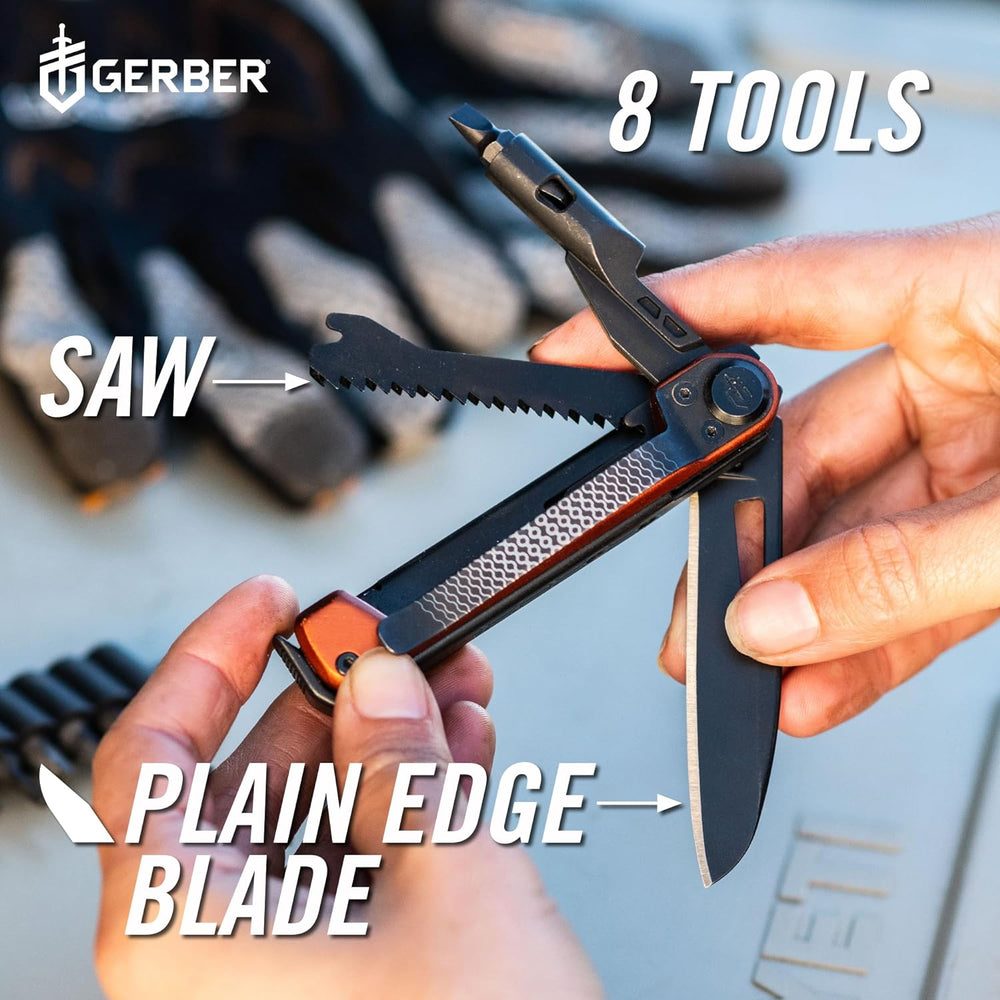 Gerber Armbar Trade EDC Pocket Knife Multitool, Bottle Opener, Burnt Orange