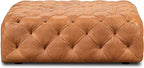 POLY & BARK Turin Ottoman in Full-Grain Pure-Aniline Dyed Italian Tanned Leather in Cognac Tan