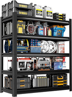 39" W Garage Shelving,5-Tier Heavy Duty Shelving Unit,3000LBS Adjustable Metal Storage Shelves,Storage Rack Units for Industrie,Shed,Warehouse,Basement,Black,39" W x 18" D x 72" H