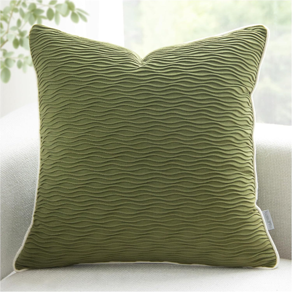 Moss Green Decorative Throw Pillow Covers 18"x18"