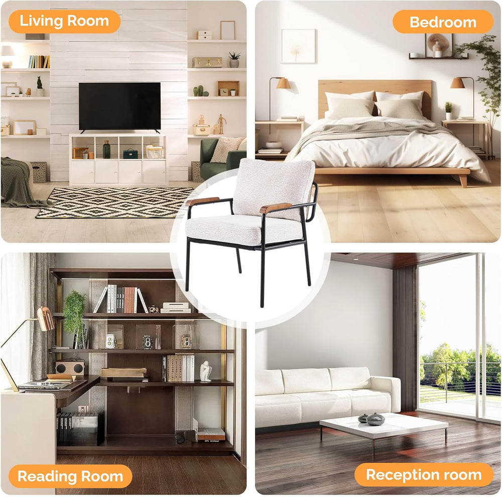 VINGLI Mid-Century Modern Accent Armchiar for Small Space, Small Comfy Uphols...