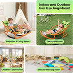 Large Size Kids Sensory Rocking Chair for Children Under 55 Inches Tall, Autism and ADHD Balance Seat Helps Kids Relax, Focus and Play, Indoor & Outdoor Rocker for Bedroom, Nursery and Sensory Room