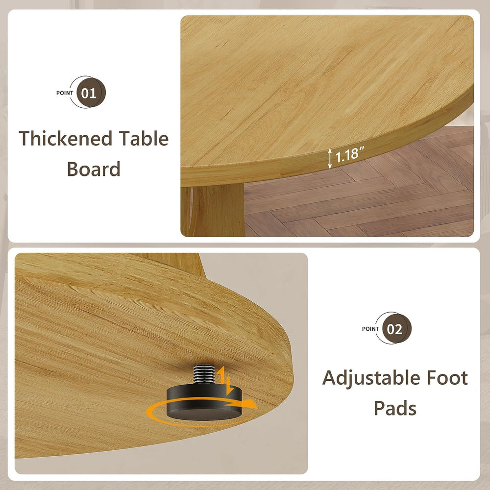 Einhomn 43-59" Extendable Round Dining Table, Kitchen Table for 4-8, Far...