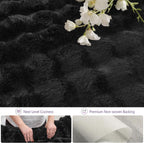 TYBOATLE 3 in 1 Giant Bean Bag Chair for Adults, Plush Fluffy Bean Bag Couch w/High-Density Memory Foam Filling, Convertible Floor Sofa to Mattress for Dorm, Apartment (Black)