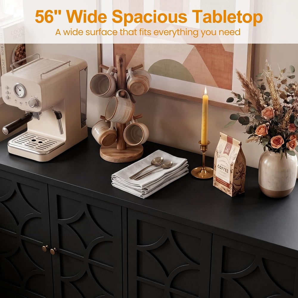 RoyalCraft Sideboard Buffet Cabinet with Storage, 56" Modern Sideboard w...