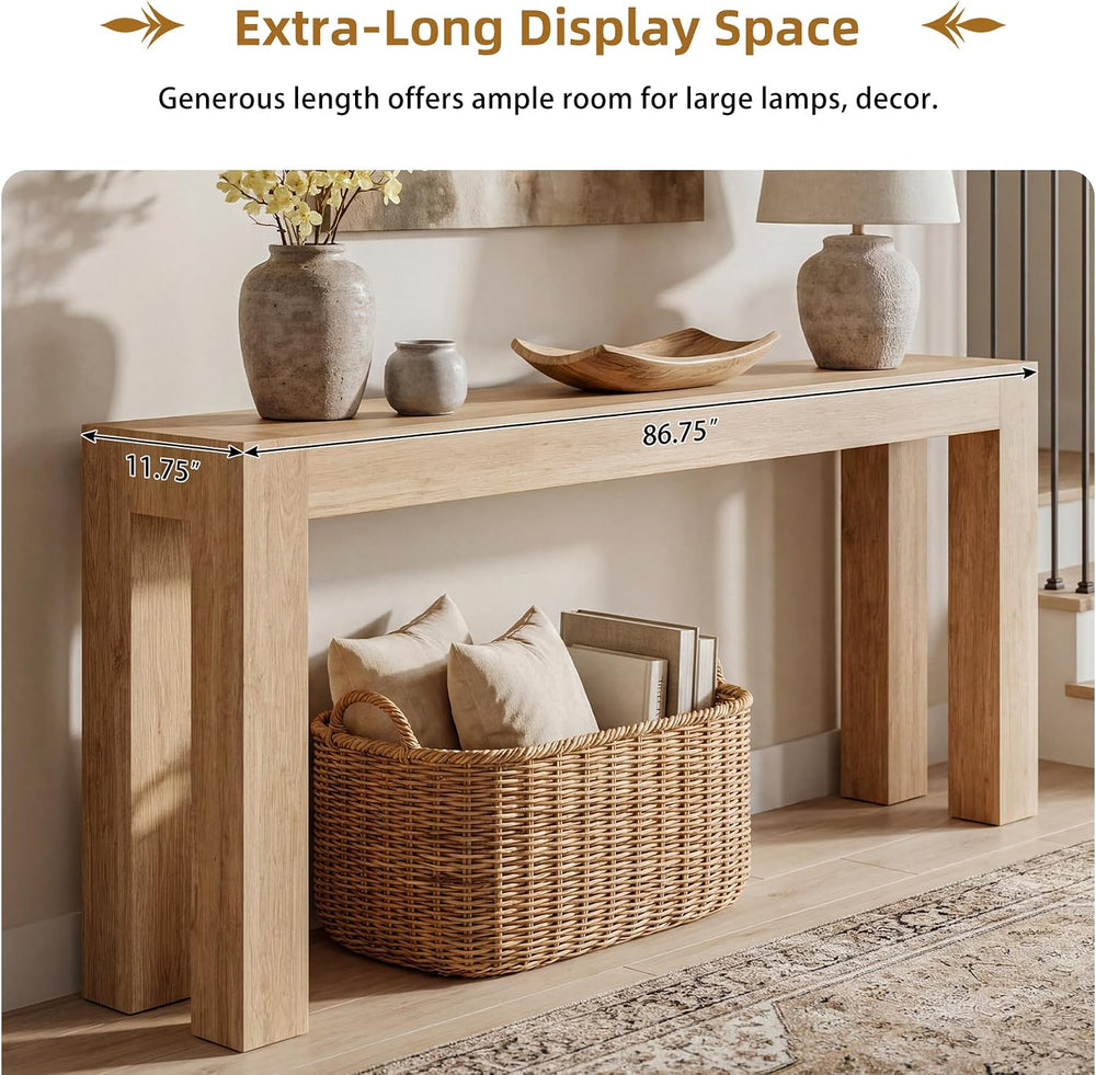 86.75" Extra Long Console Table for Entryway, Narrow Entryway Table | 11...