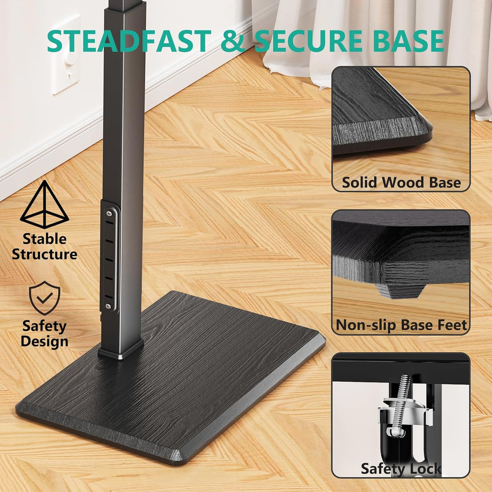 WALI Floor TV Stand with Power Outlet, Tall TV Stand Mount for 32-75 inch TV ...