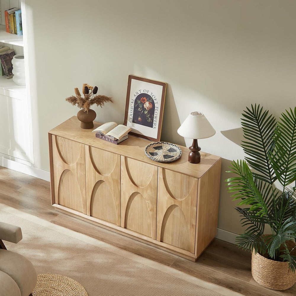 LKTART 59" Sideboard Buffet Cabinet Retro Accent Storage Cabinet with Ma...