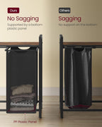 VASAGLE Laundry Hamper, Laundry Basket, Laundry Sorter with 4 Pull-Out and Removable Bags, Shelf, Metal Frame, 4 x 10.6 Gallons (40 L), 45.7 x 13 x 28.4 Inches, Ink Black and Rustic Brown UBLH401B01
