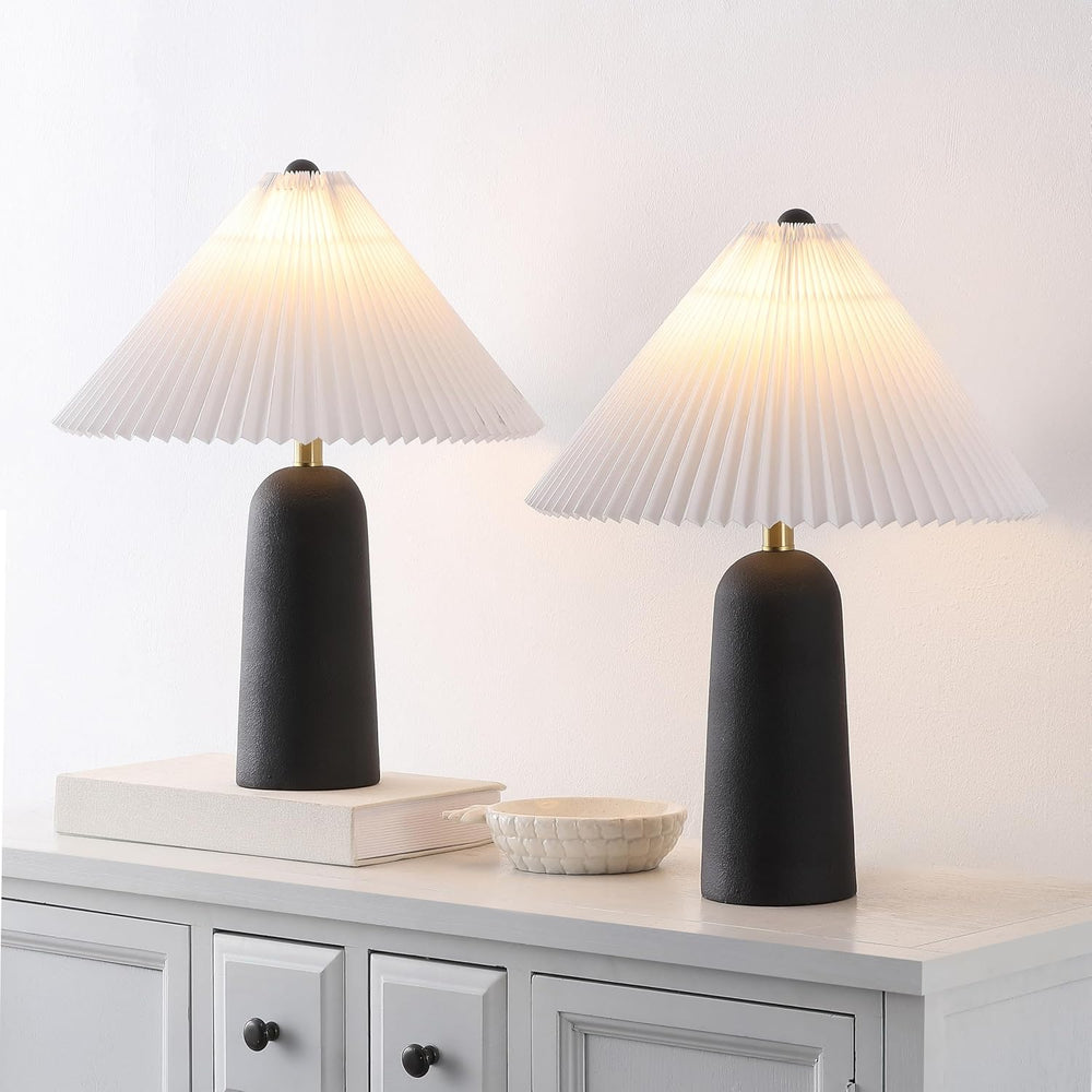 SAFAVIEH Reese Table Lamp Set of 2, 22" Modern Black TBL4636A-SET2