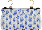 Watercolor Bluebonnets Bedside Caddy for Dorm Bed Bedside Hanging Caddy Bag Iron Frame Storage Organizer Pocket for Bunk Home College Hospital Beds 2 Hooks