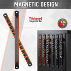 ALOANES 1/2-Inch Drive Magnetic Socket Organizer, Heavy Duty Aluminum Socket Rail Organizer, 360° Swivel Clips Socket Holder Kit for Tool Box, 1/2-Inch Socket Holder x 12 Clips (Orange)