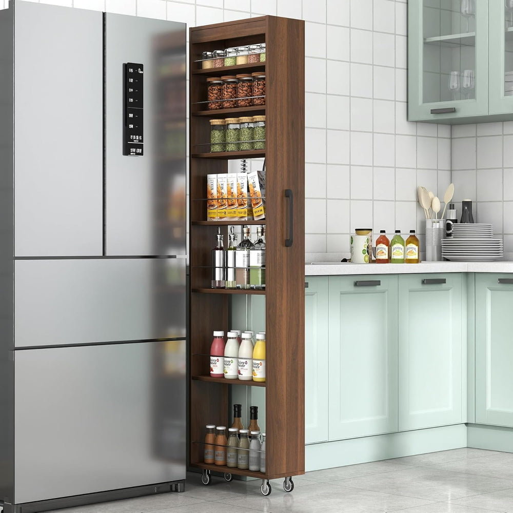KEIKI 7 Tier Pull-Out Kitchen Pantry Storage Cabinet, Multi-Tier Single-Sided...