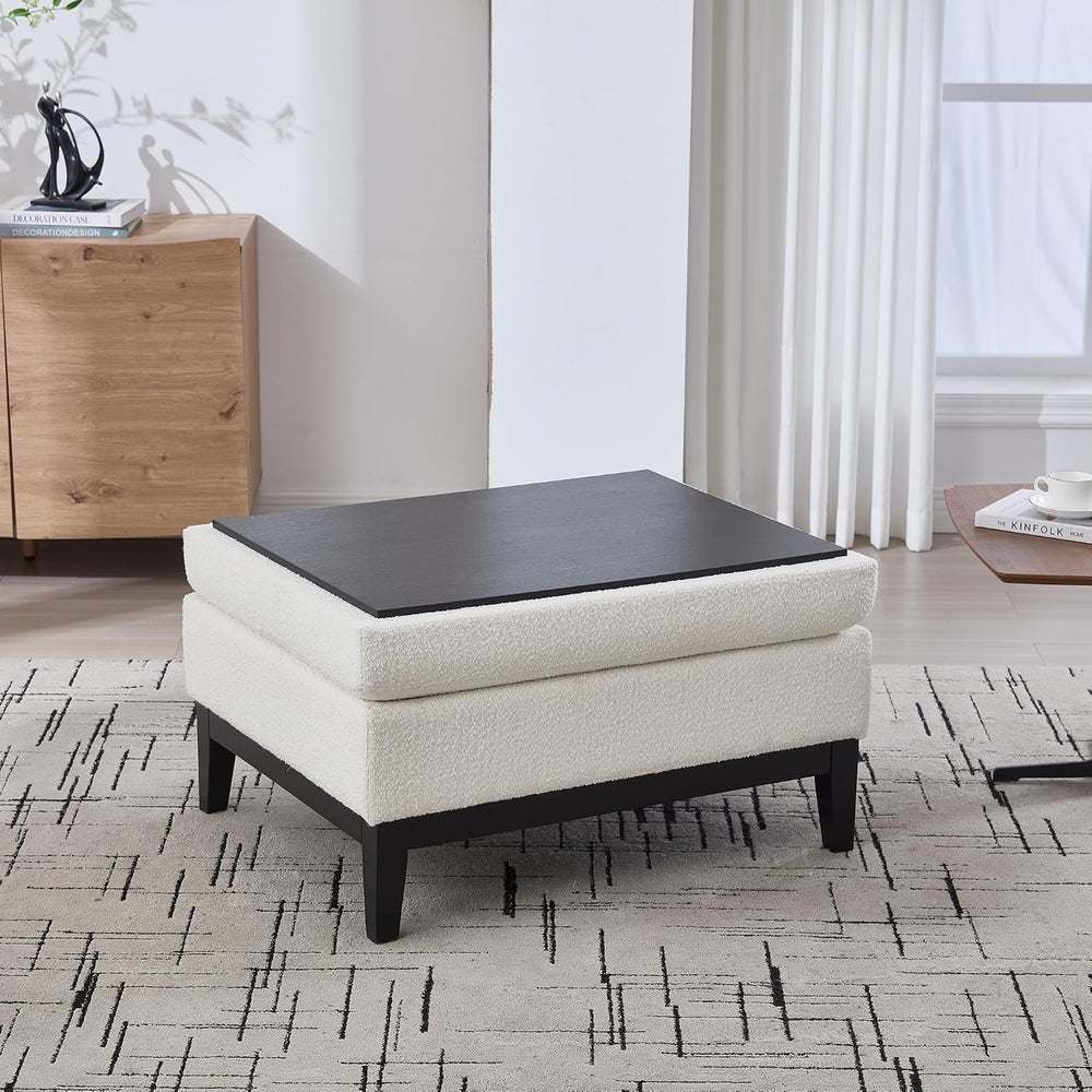 Setawix 33.86" Large Storage Ottomans for Living Room,Boucle Upholstered...