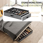 homyfort 32 Pairs Shoe Organizer Under Bed, Underbed Shoe Storage Boxes Bins, Organizador De Zapatos, Extra Large Zapateras Organizer, Black, Set of 2