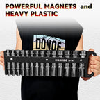 Magnetic Socket Holder Set with Handle, Portable Socket Organizer, Heavy Duty Socket Racks (Black, 3/8" Drive)