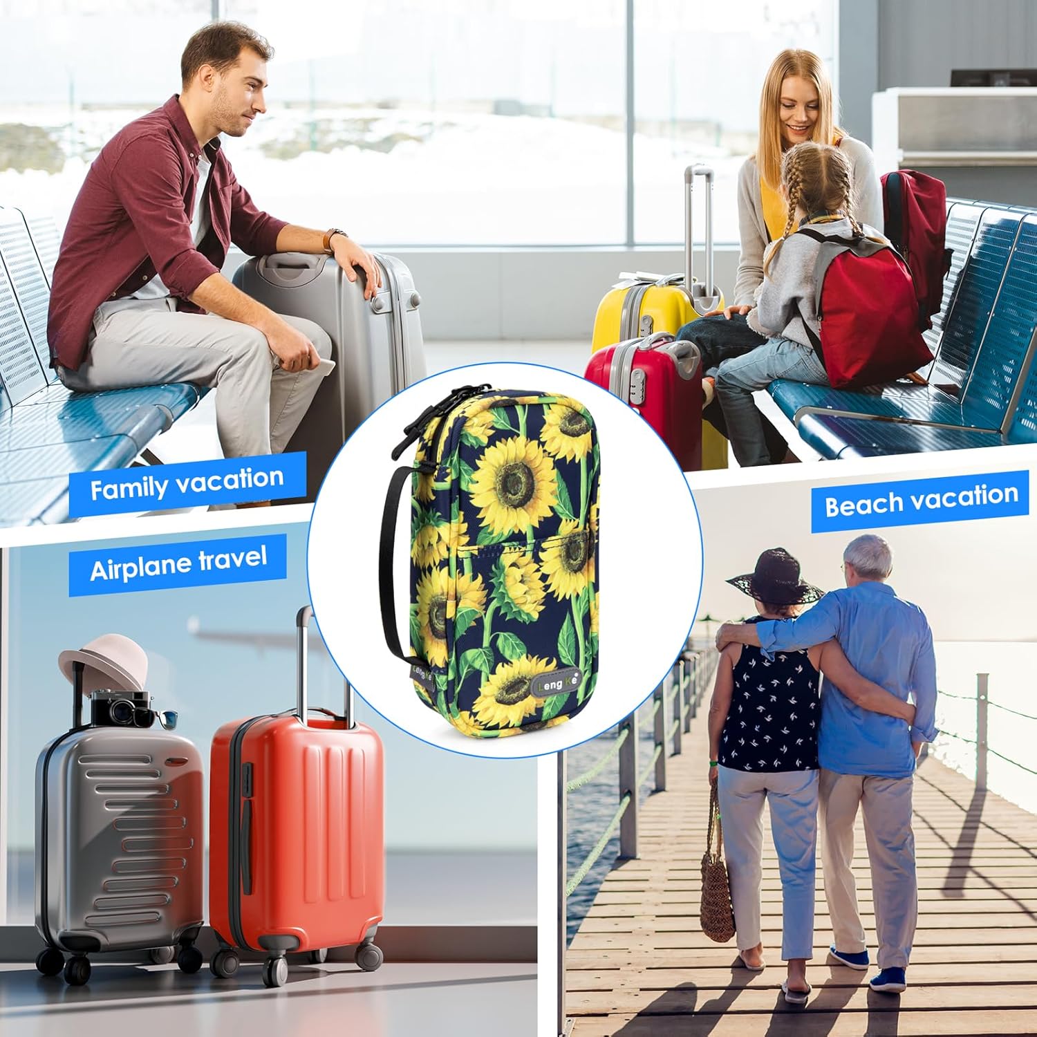 YOUSHARES Insulin Cooler Travel Case - Travel Medicine Cooler Bag for Insulin and Diabetes Supplies Travel, Insulin Case with 2 TSA Approved Gel Ice Pack
