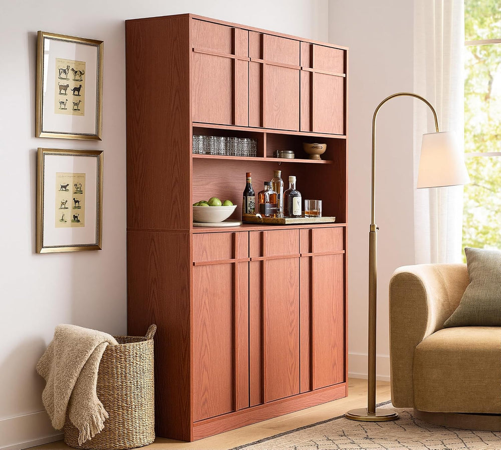 72" Pantry Cabinet, Tall Kitchen Pantry Storage Cabinet with Countertop,...