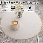 Garden 4 you Nesting Coffee Table, 23.6" Round Coffee Table Set of 2, Wooden Nesting Table Set with Metal Frame, Side Tables for Living Room Bedroom Balcony, White